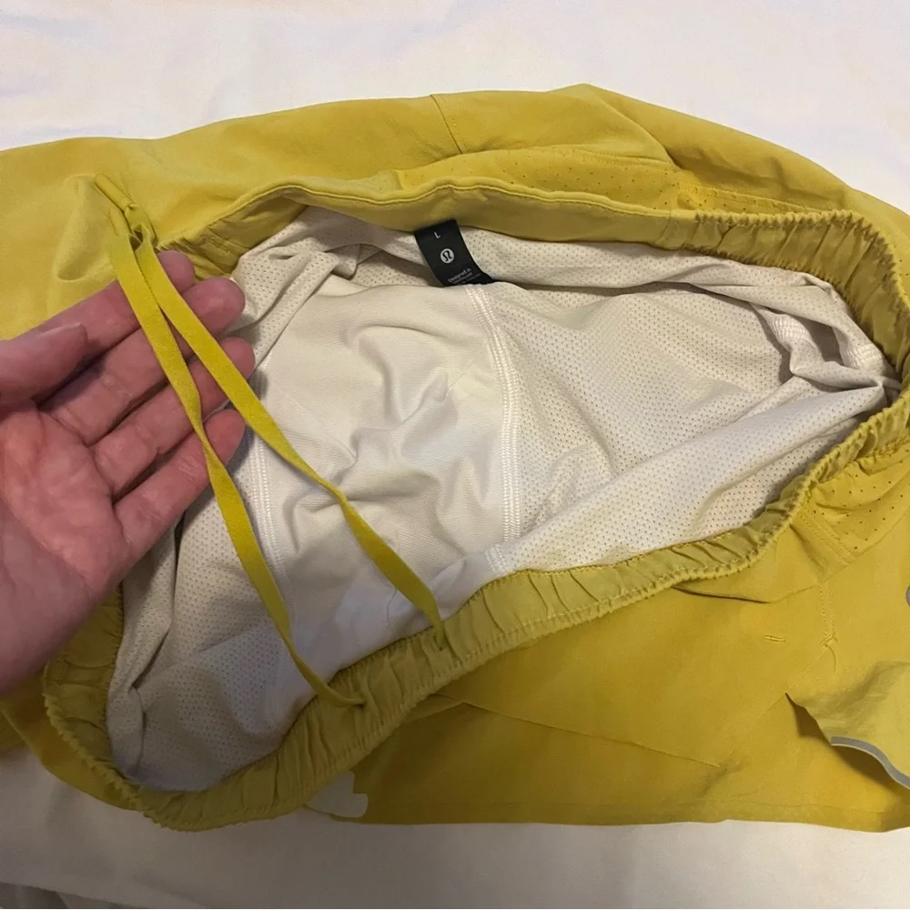 Lululemon Surge Lined Short 6" Soleil Yellow Men’s Size Large EUC - Picture 11 of 14